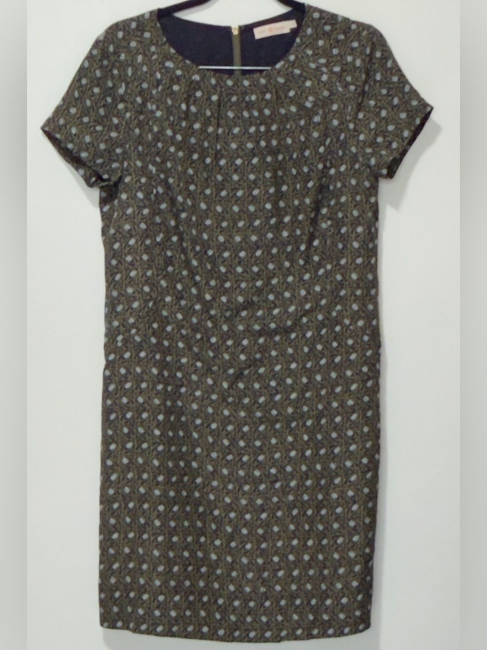 Tory Burch Green Silk Harriet Short Sleeve Dress Women's Size 8 Green